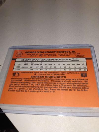 1990 donruss Ken Griffey Jr card number 365 - Thumbnail 2