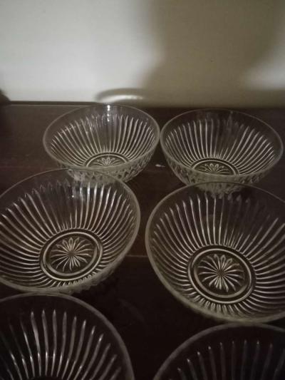set of 6 vintage frosteria depression crystal glass bowls - Thumbnail 2