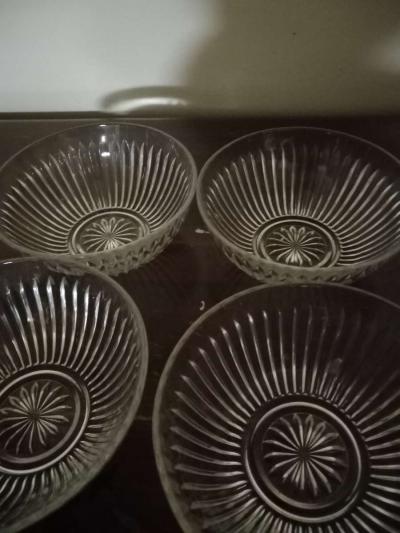set of 6 vintage frosteria depression crystal glass bowls - Thumbnail 3