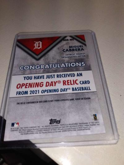 cops opening day relic Miguel Cabrera - Thumbnail 2