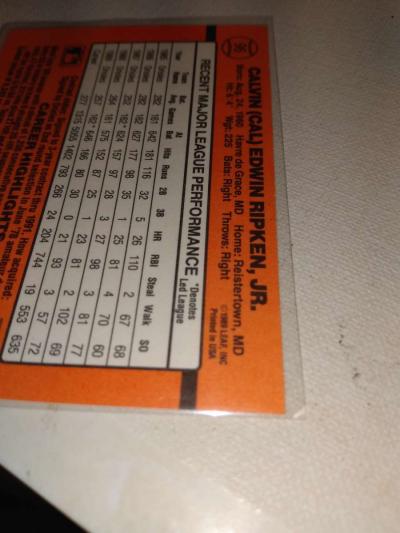 donruss 1990 Cal ripken Jr error card - Thumbnail 3