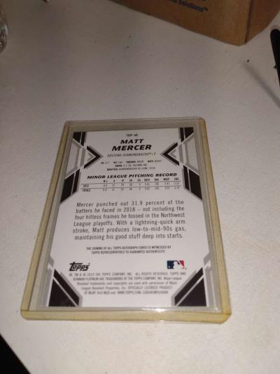 2019 autographed Bowman Matt Mercer - Thumbnail 2