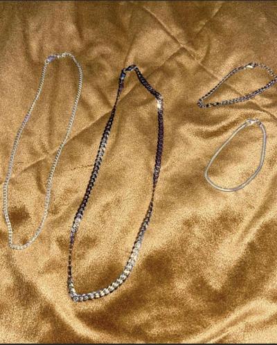 2 chains and 2 bracelets