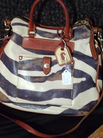 DOONEY AND BOURKE ZEBRA PRINT HANDBAG WITH SHOULDER STRAP