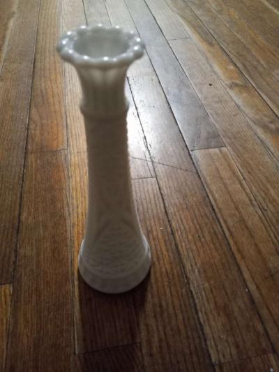 Vintage star and bars milk glass Anchor bud vase