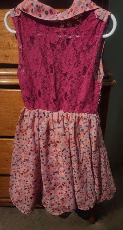 Girl Toddler Pink Cardigan  Floral Dress - Thumbnail 3