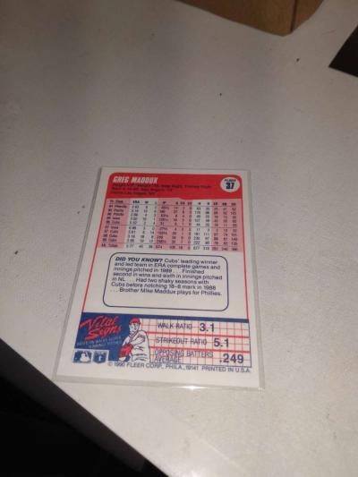 1990 Fleer Greg Maddox - Thumbnail 2