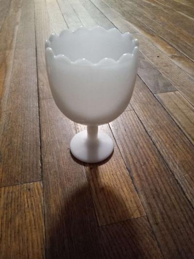 Vintage milk glass goblet