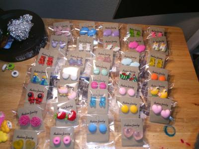 Handmade character earrings 2 dollars each - Dallas, Texas