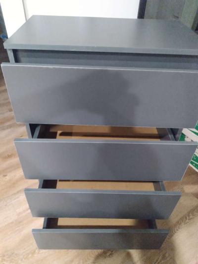 two 4 drawer and two 2 drawer with shelves grey chests - Thumbnail 2