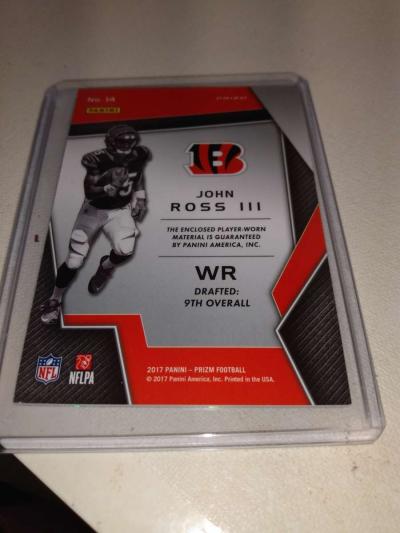 2017 John Ross III relic card premier Jersey prison football - Thumbnail 2