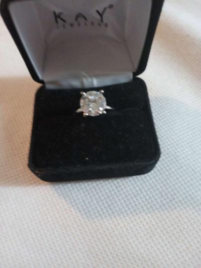 moissanite solitaire engagement ring - Thumbnail 2