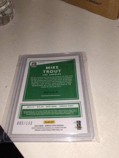 2020 Panini Mike trout red white and blue parallel - Thumbnail 2