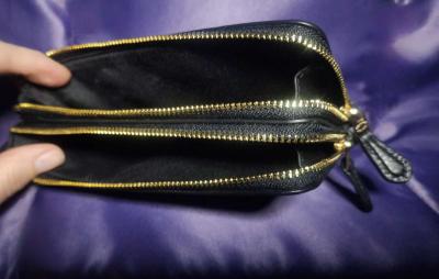 Black Double Zipper and Slots Wristlet - Thumbnail 4