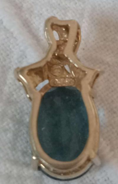 BLUE TOPAZ 14K GOLD PENDANT - Thumbnail 4