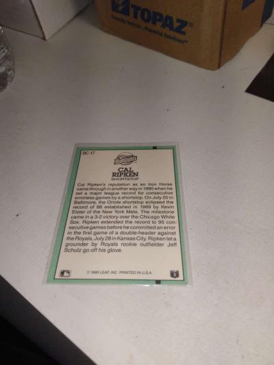 1991 Cal ripken Jr error card - Thumbnail 2