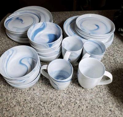 Artisanal Coupe 16 Piece Marbleized Dinnerware - Thumbnail 4