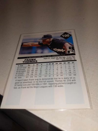 1992 Fleer the Big hurt Frank Thomas - Thumbnail 2