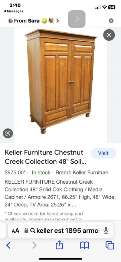 Solid oak antique armoire