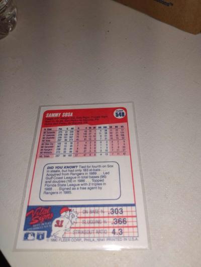 1990 Fleer Sammy Sosa rookie card - Thumbnail 2