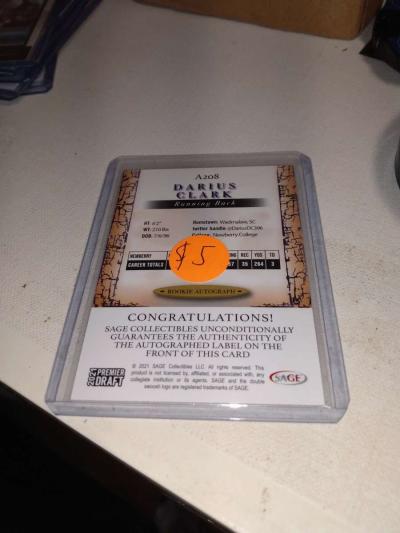 2021 premier draft Darius Clark autograph - Thumbnail 2