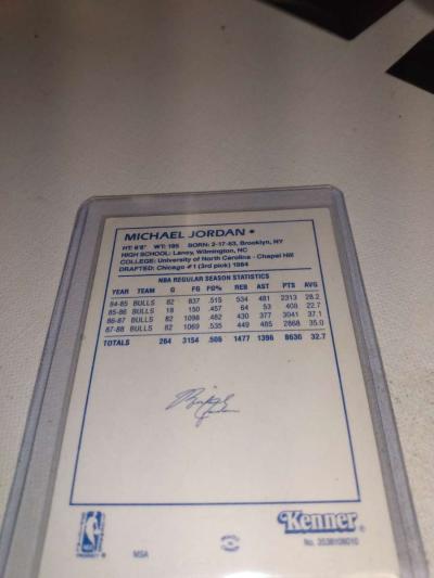 1988 1989 starting lineup card Michael Jordan - Thumbnail 2