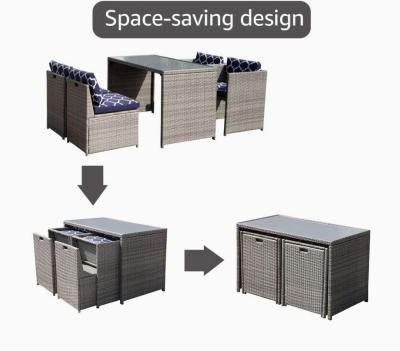 5pc outdoor patio dining set 4 chairs with 1 dining table - Thumbnail 4