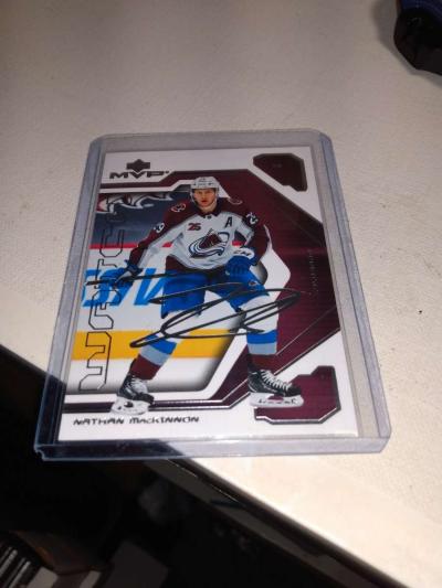 2022 upper Deck MVP hockey Nathan McKinnon autograph - Thumbnail 1
