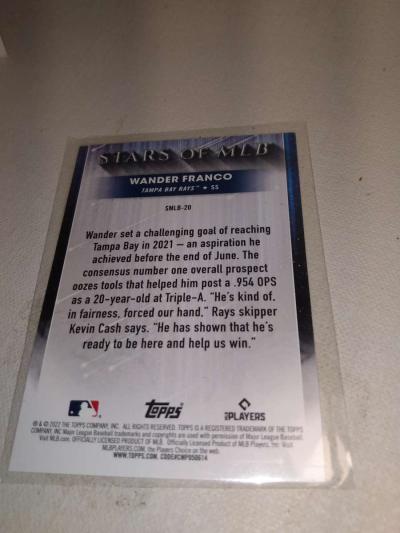 2020 b stars of the MLB Wonder Franco rookie card - Thumbnail 2