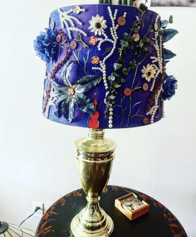 upcycled hand crafted and hand painted Lamp - Thumbnail 4
