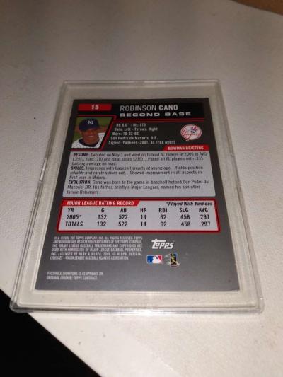 Bowman 2006 Robinson cano autograph - Thumbnail 2