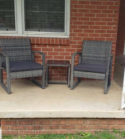 3pc outdoor patio balcony porch wicker furniture set - Thumbnail 5