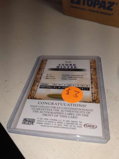 2021 premier draft rookie card Auto Andre mintze - Thumbnail 2