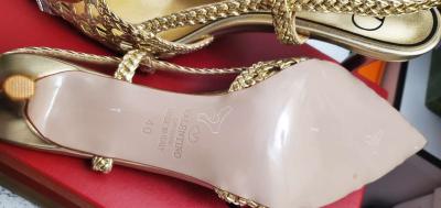 gold rafia VLTN shoes - Thumbnail 3