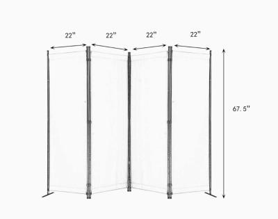 4 panel room divider privacy screen partition off white - Thumbnail 4