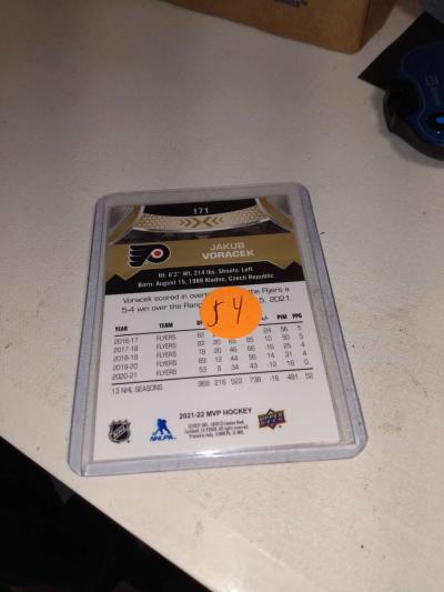 2021 autographed MVP upper Deck Jakub voracek - Thumbnail 2