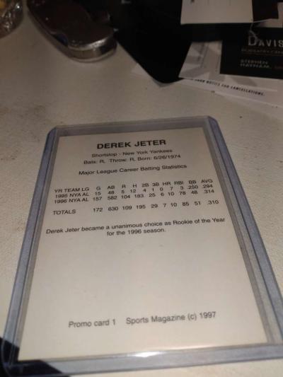 Derek Jeter 1997 sport magazine promo card - Thumbnail 2
