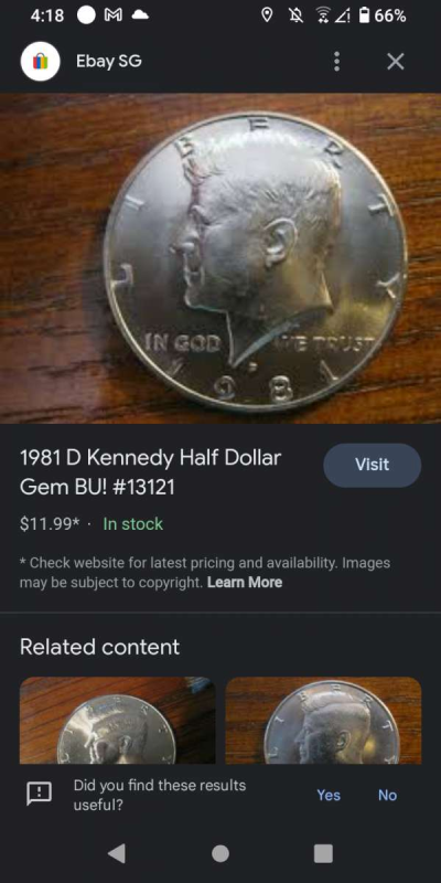 1981 silver Kennedy dollar - Thumbnail 2