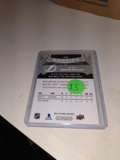 upper Deck MVP 2021 autographed rookie Alex barre boulet - Thumbnail 2