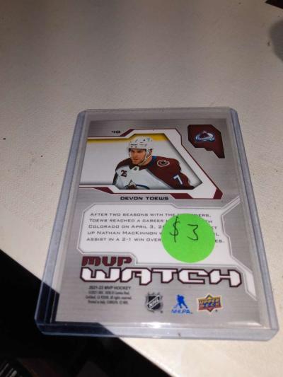 2021 MVP upper Deck hockey card autograph Devon toews - Thumbnail 2