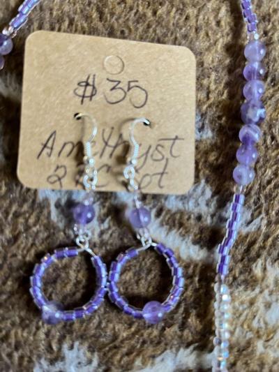 amethyst necklace and earring set - Thumbnail 2