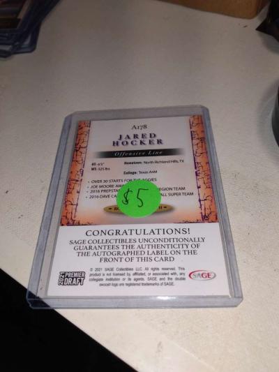 2021 autographed Jared Hocker premier draft - Thumbnail 2