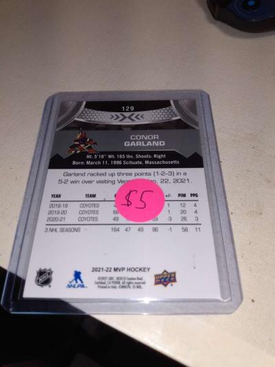 MVP upper Deck hockey Connor Garland silver autograph - Thumbnail 2