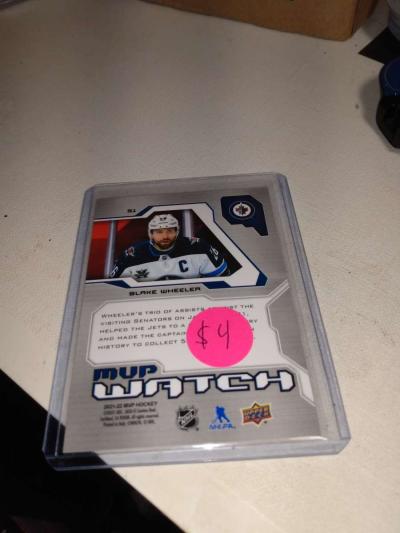 Blake wheeler 2021 upper Deck MVP autograph - Thumbnail 2