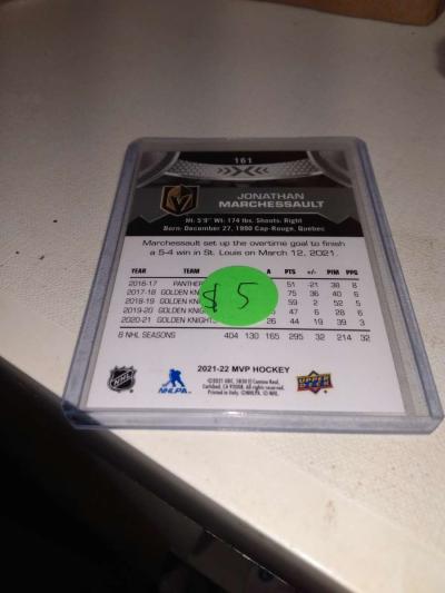 3022  2022 upper Deck MVP autograph Jonathan Marchessault - Thumbnail 2