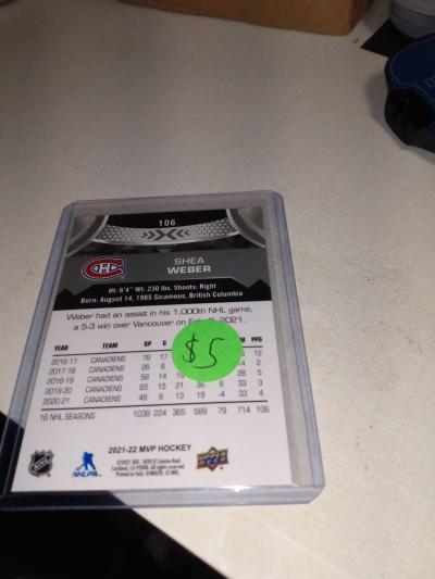 MVP upper Deck hockey autograph Shea Weber - Thumbnail 2