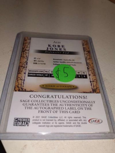 2021 premier draft Kobe Jones autograph - Thumbnail 2