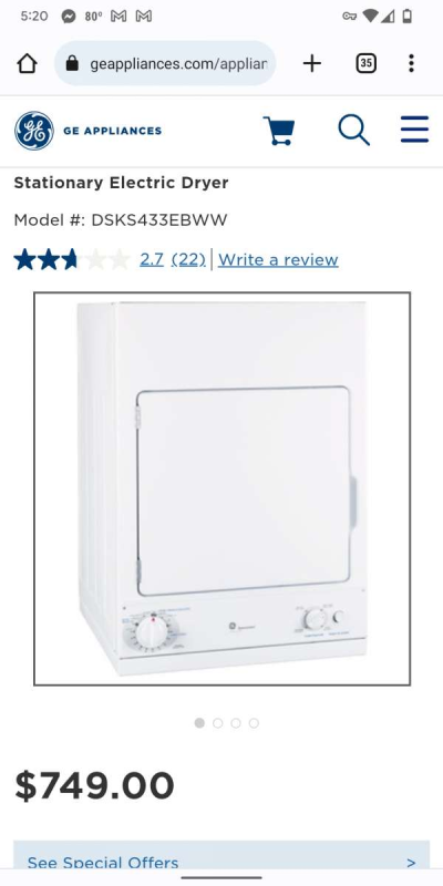 General Electric Washer and Dryer - Thumbnail 4