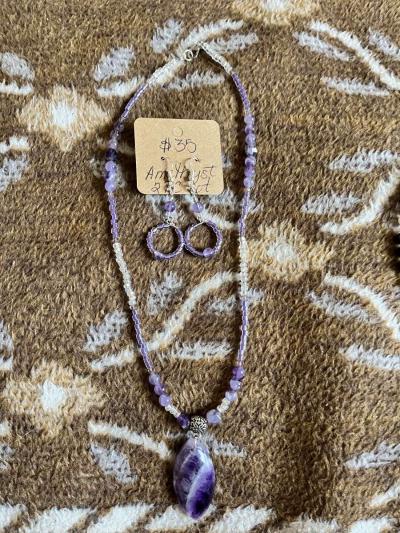 amethyst necklace and earring set - Thumbnail 3