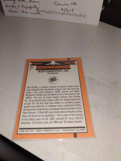 1990 donruss diamond King Ken Griffey Jr - Thumbnail 2